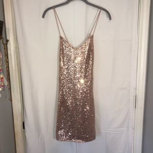 Shein Rose Gold Sequin Dress